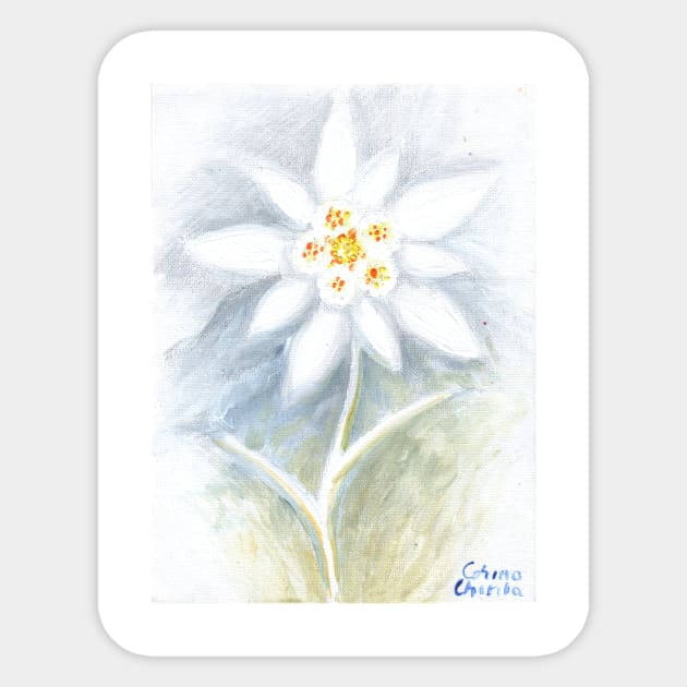 Leontopodium nivale or the  edelweiss flower Sticker by CORinAZONe